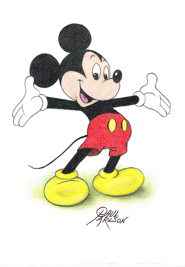Paul Carlson Mickey Mouse Drawing